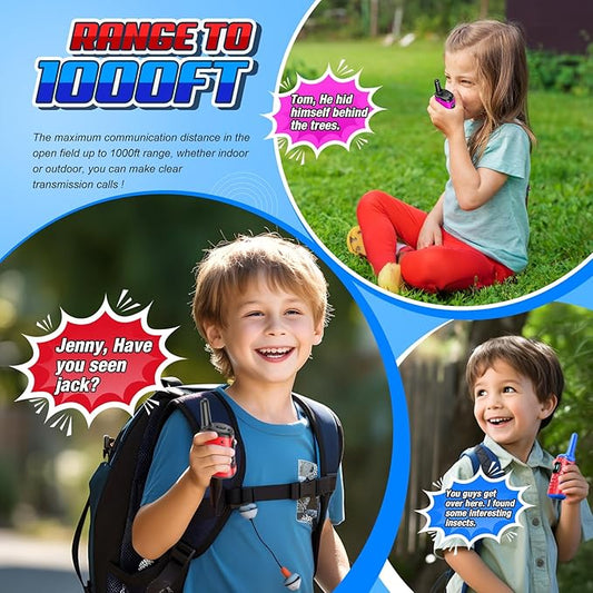 Walkie Talkies for Kids Rechargeable: 3 Pack Kids Walkie Talkies Outdoor Toys for 3 4 5 6 7 8 Year Old Boys Girls Grandkids Christmas Birthday Gifts Stocking Stuffers Age 3-6 Year Old Boy Girl Hiking