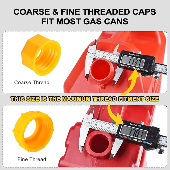 Gas Can Spout Replacement, Gas Can Nozzle Replacement (3 Kits-Orangish). For 1/2/5/10 gallon gas cans. Upgraded replacement gas can spout with flexible nozzle, vent cap, thick rubber pad, spout cover