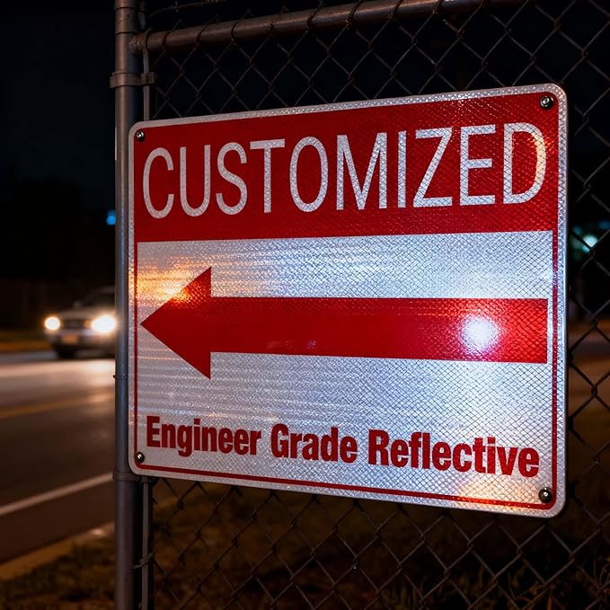 Custom Metal Sign, 18x14 Inches Reflective Option, .040 Aluminum, UV Protected, Waterproof, Easy to Mount
