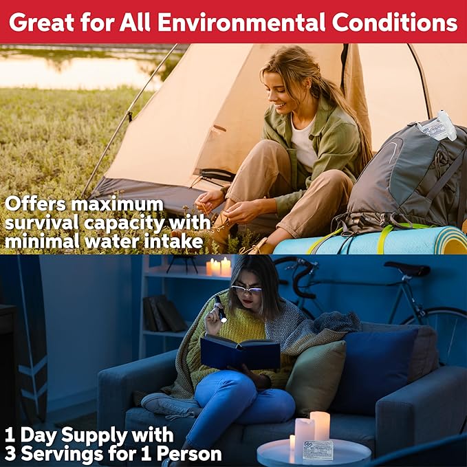 SOS Food Lab Emergency Food Bar - 1200 Calorie Ration (Shortbread Cookie) - 1 Day/24 Hour Ready to Eat Supply for Camping, Hiking, Disaster Preparedness - 5 Year Shelf Life High Energy Survival Food