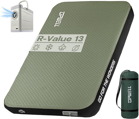 UPWELL Self Inflating Sleeping Pad 4.5" Thickness Camping Mattress with Solid Foam Double Sleeping Mat Portable Fast Inflation for Outdoor Mat Portable Roll Up，with air Pump