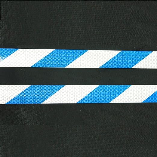 Reflective Tape Blue White 1 Inch x 168 Feet, Warning Conspicuity Reflector, Night Safety Sticker for Car Trailer Clothing