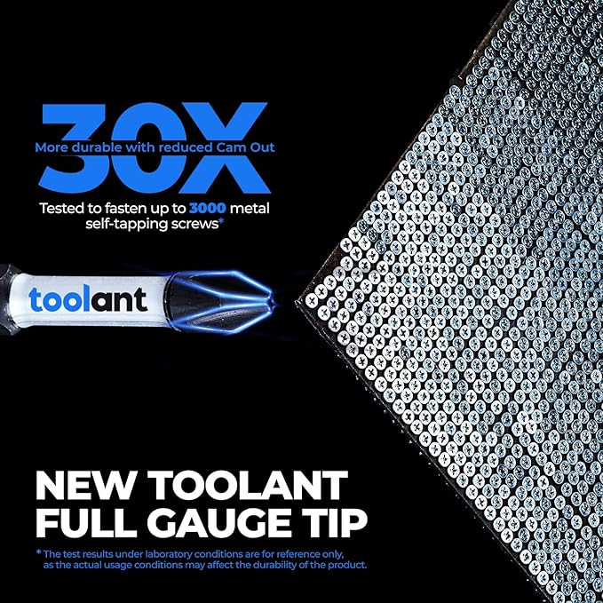 toolant 2 Inch Phillips Bit#3 Magnetic Anti Slip Impact Screwdriver Bits Set,20pcs Insert S2 Steel PH3 Driver Dit Set with CNC Machined Tips for Power Drill