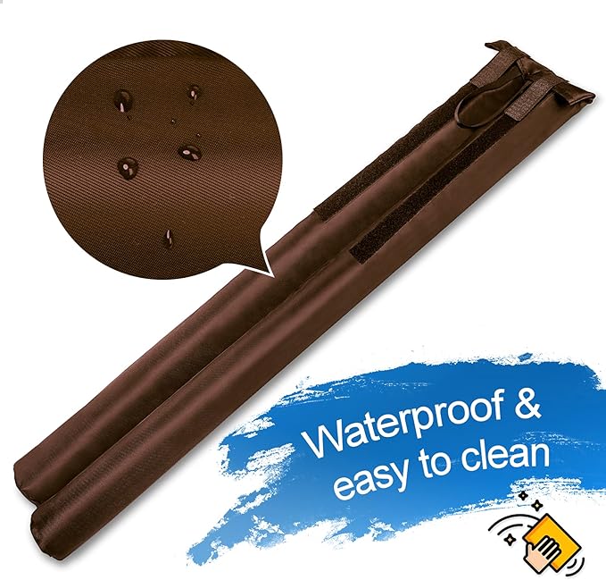 MAXTID Brown Large Door Draft Stopper 30 Inch for Small Size Bedroom Door, Fits 0.5 to 1.7" Gaps Under Door Draft Noise Blocker Large Gap Stoppers(24" 25" 26" 27" 28" 29" 30" Doors)