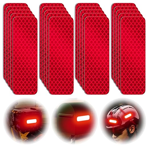 20 Pcs Super Reflection Reflective Stickers Made of 3M DG3, Safety Reflective Tape for Car Bike Mailbox Helmet, Red Tape Outdoor Waterproof 3.15" X 1.18"