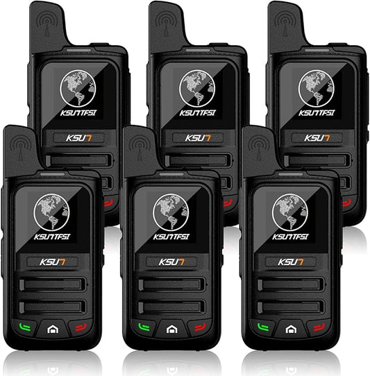 Lifetime Free Global Rapid Walkie Talkies Unlimited Range Nationwide PTT 4G LTE PoC Long Range Two Way Radios Long Distance 5000 Miles Professional for Family,Outdoor,Logistics (6 Pack with SIM)
