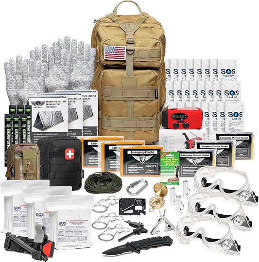 EVERLIT Complete 72 Hours Earthquake Bug Out Bag Emergency Survival Kit for Family. Be Prepared for Hurricanes, Floods, Tsunami, Other Disasters