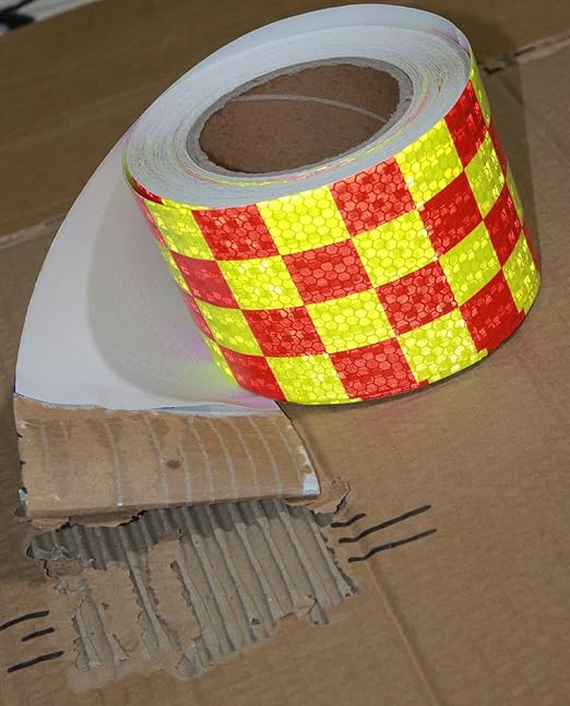 Industrial Reflective Tape Outdoor Waterproof 4 inch Wide, High Visibility Safety Warning Reflector Sticker Strips (68 feet)