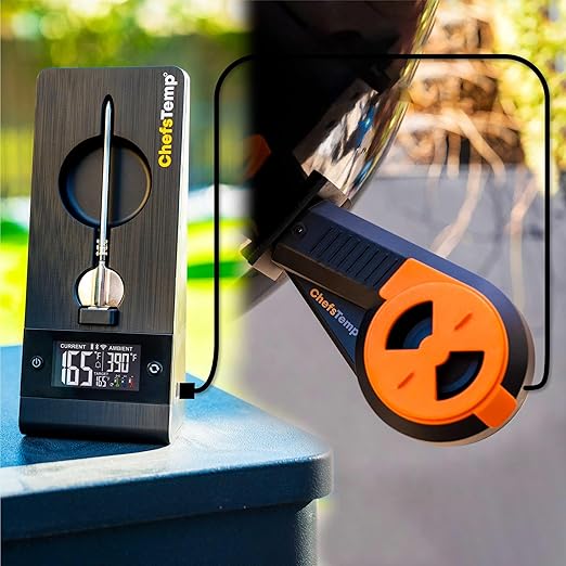 ChefsTemp ProTemp 2 Plus Needle Probe Wireless Meat Thermometer with Temperature Controller Unlimited Range Bluetooth & WiFi Enabled Smart Cooking Grilling Smoker BBQ Oven Kitchen (Stand + 1 Probe)