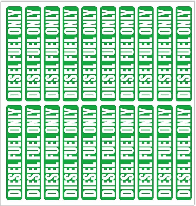 20PCS Diesel Fuel Only Stickers for Oil Gas Can Tractors Truck Decals Sign Boat Labels Car Fuel Tank 3.25 X 0.75 Inch