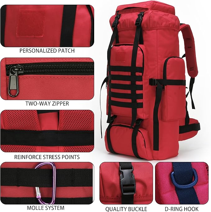 Hiking Backpack for Men 70L/100L Camping Backpack Military Rucksack Molle 3 Days Assault Pack for Climbing