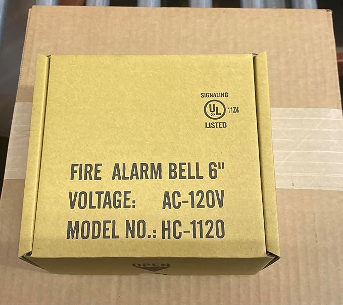 Red Fire Alarm Bell, 6 Inch 120 Volt AC