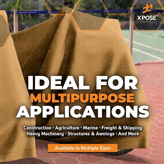 Xpose Safety 10oz Tan Canvas Tarps 12' x 16' – Bulk Half Pallet (36 Packs) – Multipurpose Heavy Duty Water-Resistant Tarpaulin with Brass Grommets for Camping, Canopy & Equipment Protection