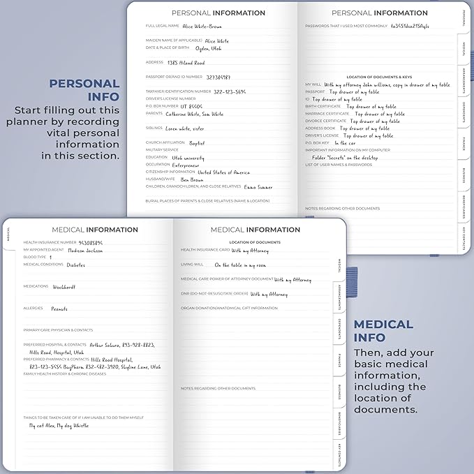 Clever Fox End of Life Planner – Final Arrangements Organizer for Beneficiary, Will Preparation, Last Wishes & Funeral Planning, A5 (Midnight Blue)