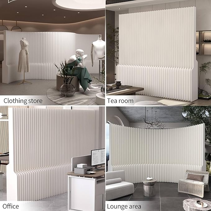 Foldable Room Divider Privacy Screens Movable Temporary Wall Space Partition, 5.25~9.19 FT Tall, 6.56~16.4 FT Width, Choice of Various Sizes and Styles
