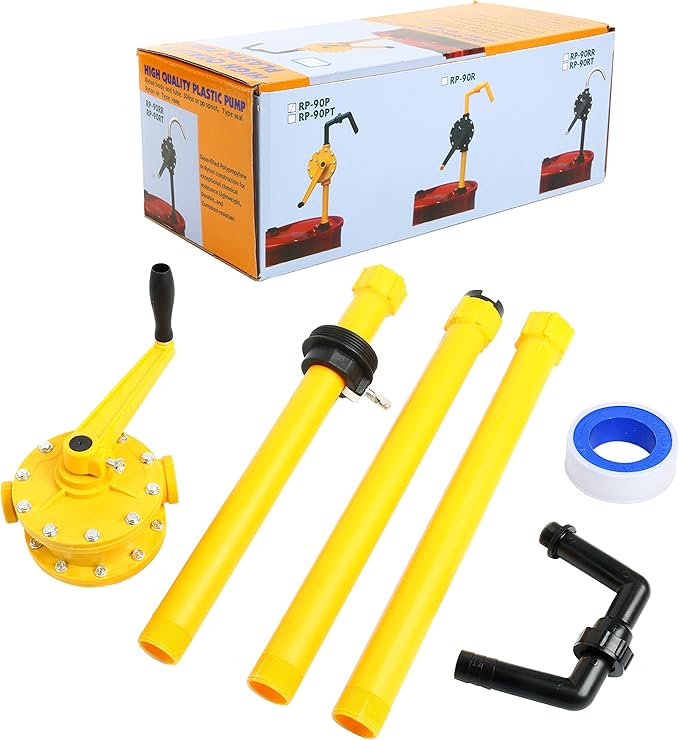 Amarine Made Barrel Pump Plastic Polypropylene Hand Rotary Transfer Drum Pump 300cc(300ml), 70 times/min