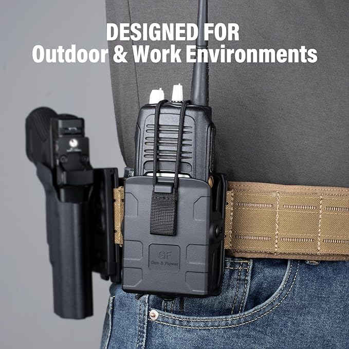 Molle Universal Radio Holster, Secure Fit, Easy Attachment for Outdoor, Tactical, and Work Use, Compatible with Motorola APX6000 XTS5000 XTS2500, Kenwood TK-2000, Hytera PD700 PD782