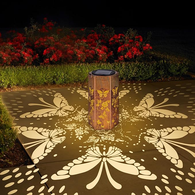 Christmas Gifts for Women Mom - Butterfly Solar Lights Outdoor - Butterflies Solar Lanterns Outdoor Waterproof Garden Decoration for Outside, Outdoor, Yard, Lawn