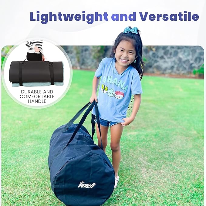 Hazli Matrix Memory Foam Camping Mattress Pad - Roll Up Mattress for Adults - Portable Cot Sleeping Pad for Camping - Floor Mat or Bed Roll for Car, SUV
