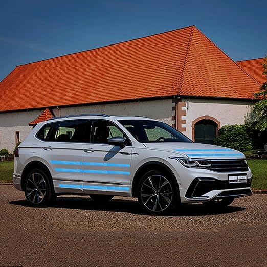 Non Fading Blue Reflective Tape 4 inch Wide, Outdoor Waterproof High Visibility Warning Industrial Marking Tape, Safety Stickers (168 feet)