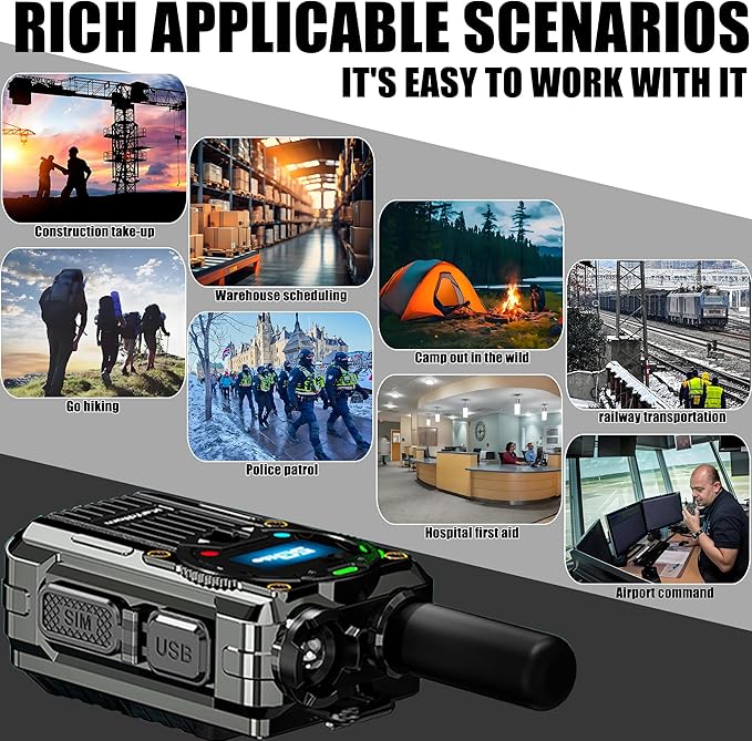 (Lifetime Free) Walkie Talkie Unlimited Range 4G LTE PoC Long-Range Walkie Talkie,Featuring a portative AM/FM Function,FCC Certified,Suitable for Transportation fleets,Construction Sites, etc.