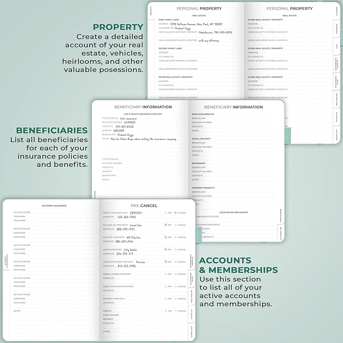 Clever Fox End of Life Planner – Final Arrangements Organizer for Beneficiary, Will Preparation, Last Wishes & Funeral Planning, A5 (Mint Cream)