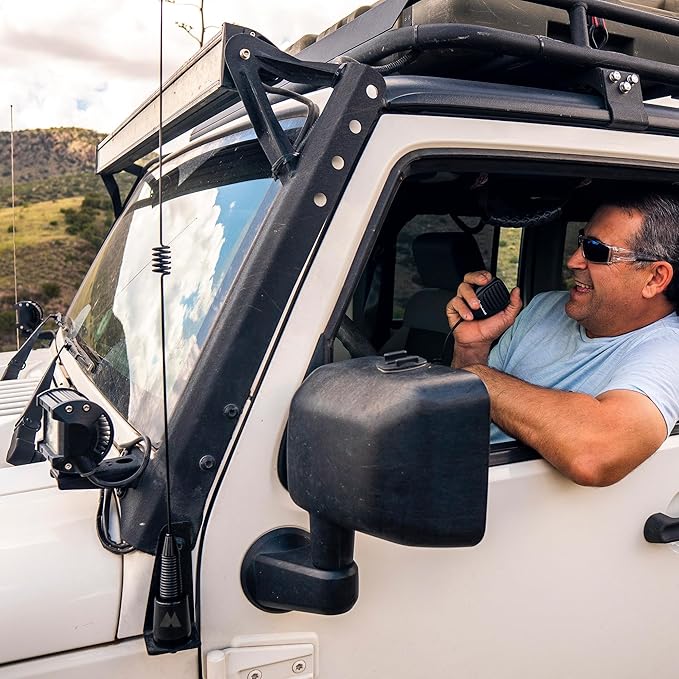 Midland - MXTA26 MicroMobile 1.5 inch Base Diameter 6DB Gain Whip Antenna with NMO Great for Off-roaders, overlanders, Farmers - Max Power120W Boost Signal Output - 5/8 Wave - 32” Antenna