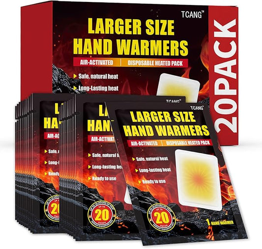 Hand Warmers Disposable - Up to 20 Hours of Heat - 6/20 Pack Super Long Lasting Air Activated Warmers, All Natural & Portable for Body, Hands & Toes - Odorless Hot Warmer Heater for Outdoor Sport