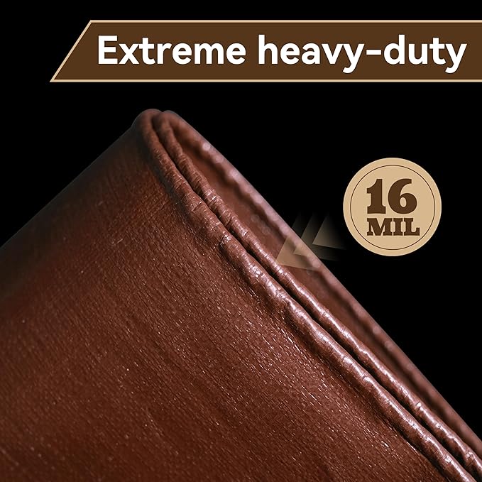 Tarp 8x10ft Heavy Duty Waterproof 16 Mil Tarps,UV-Resistant,Tear-Proof,Black&Brown Multipurpose Tarps,for Outdoor Pool,Camping,Tent,Roof,Garden,Etc -by MVPNET