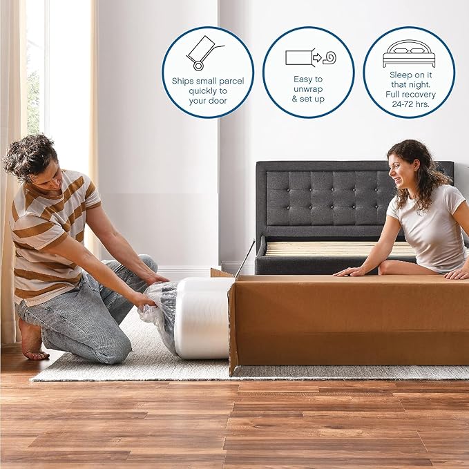 Cool Gel 12 Inch Twin Size Mattresses Memory Foam Medium Firm, Twin Memory Foam Mattress Cooling, Made in the USA, 12" Depth with Pressure Relief, CertiPUR-US Certified No Fiberglass, CoolGel Bed