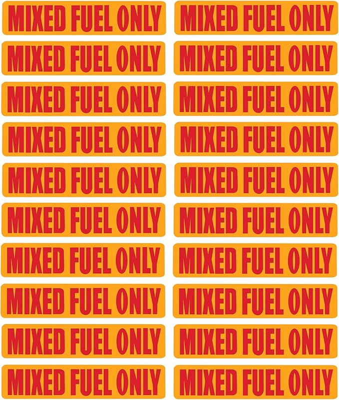 20 Pcs Mixed Fuel Only Stickers for Oil Tank Can Truck Tractor Gas Cap Weatherproof Adhesive Decals