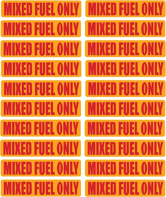 20 Pcs Mixed Fuel Only Stickers for Oil Tank Can Truck Tractor Gas Cap Weatherproof Adhesive Decals