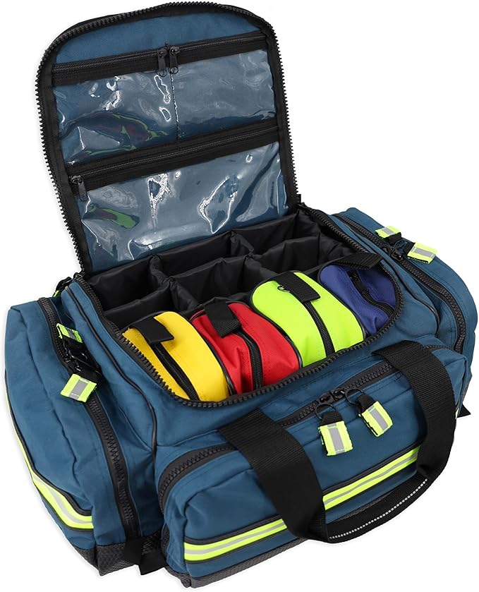 Lightning X Stocked X-Large Modular EMT Medic Trauma Bag w/Emergency Medical Fill Kit Supplies - BLUE