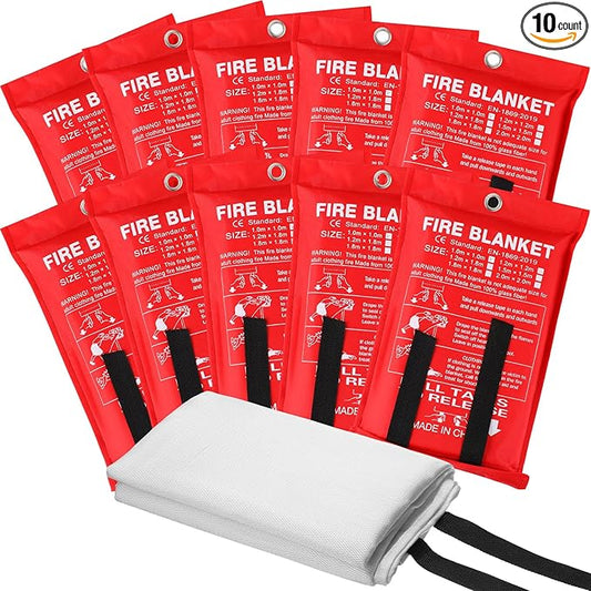 Moukeren Fire Blanket Fire Emergency Blankets for Home Kitchen, Survival Safety Flame Suppression Fiberglass Fireproof Flame Retardant for Fireplace Car Office Camping