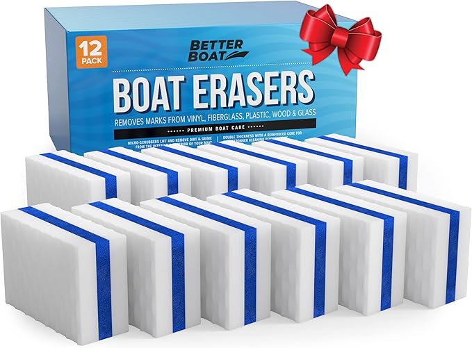 Premium Boat Scuff Erasers, Boating Accessories for Cleaning, Gift for Pontoon, Fishing, Jon Boats, Decks, Vinyl and Hull Cleaner, Gadgets for Men and Women