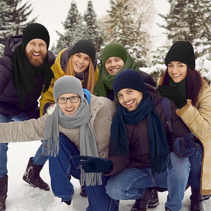 Unittype 300 Pcs Winter Homeless Care Supplies Bulk - Beanies Caps Gloves Scarves Set for Community Charity Church Donation
