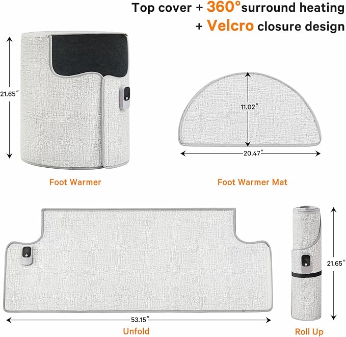 Under Desk Heater & Space Heater for Indoor Use,Leg Foot Feet Warmer For Office Home Quiet, Small Portable Personal Office Heater Accessories,Essentials Supplies For Women Men Gifts Large