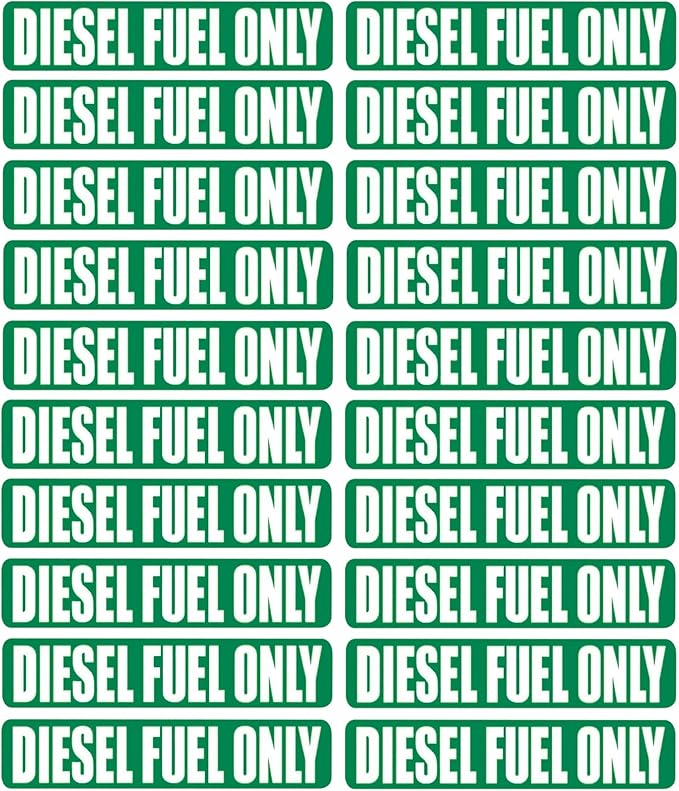 20 Pcs Diesel Fuel Only Stickers for Oil Tank Can Truck Tractor Gas Cap Weatherproof Adhesive Decals