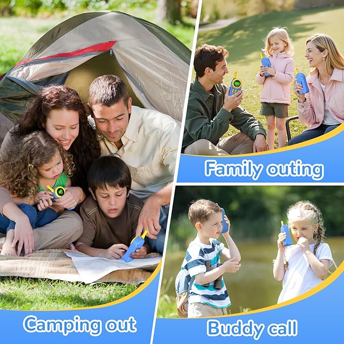 Walkie Talkies for Kids Toys: Toys for 3-12 Year Old Boys Girls - 22 Channels 2 Way Radio Toy with Backlit LCD Flashlight - 3 Miles Range for Outside/Camping/Hiking (2-Pack)
