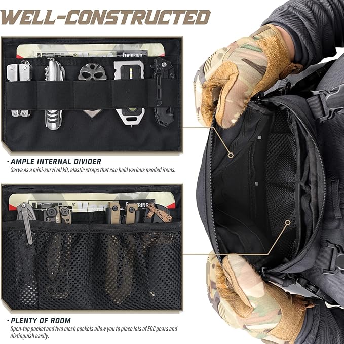 WYNEX Tactical Chest Rig Pack for Men, Running Chest Bag with Front Loop Recon Chest Rigs for Hunting Outdoor EDC