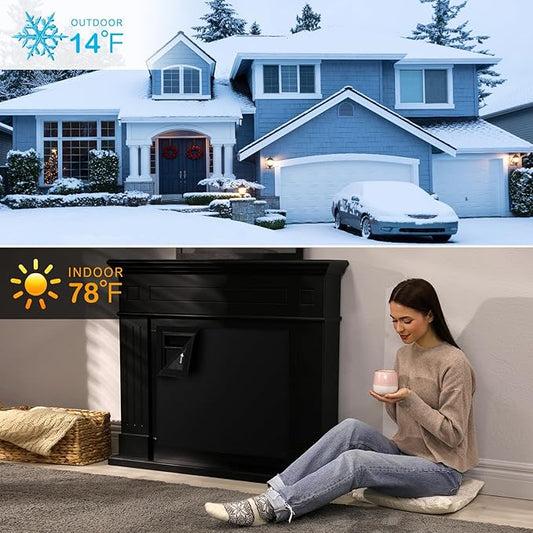 FLASLD Magnet Fireplace Cover Blocker, 39" x 32" Fireplace Blanket Stops Overnight Heat Loss, Fireplace Draft Stopper Save Energy for Iron Frame
