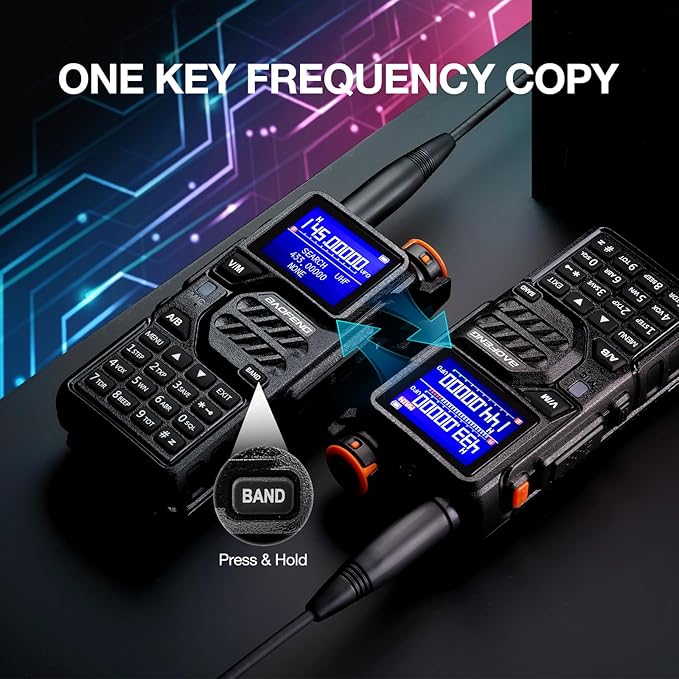 BAOFENG K5PLUS 10W Tri-Band Ham Radio Handheld, Long Range Walkie Talkies UHF VHF 1.25M Two Way Radio with FM Airband NOAA, 2500mAh Battery + USB-C Port, Speaker Mic, 999CH, Scramble, 2Packs