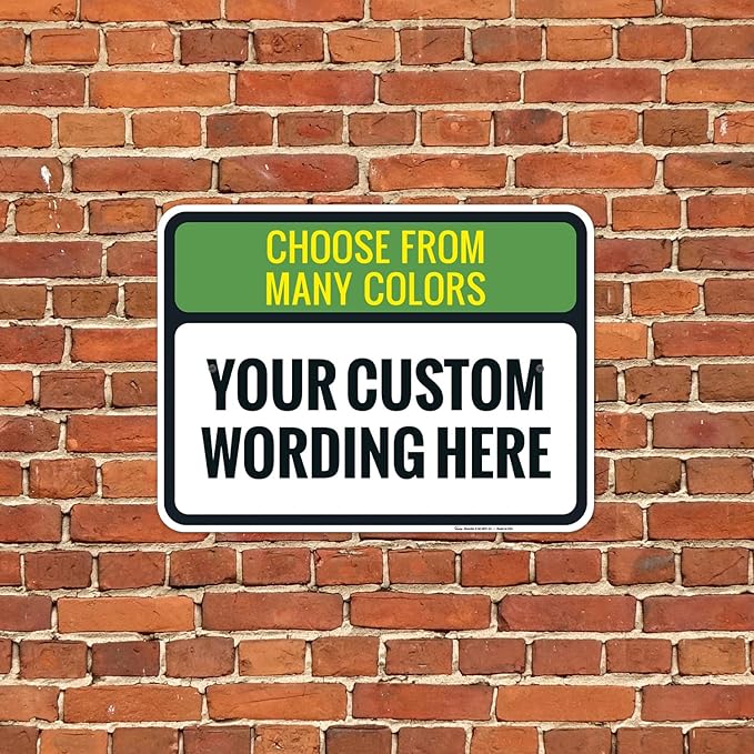 Custom Personalized Signs For Home, Office, Business, Delivery, Decor, Indoor/Outdoor Use Black Border Sign, 18x24 Aluminum Inches, Rust Free .063 Aluminum, Fade Resistant, Made in USA