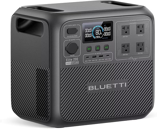 BLUETTI Elite 200 V2 Portable Power Station, 2073.6Wh LFP Battery Backup w/ 4 2600W AC Outlets (3900W Power Lifting), 17-Year Lifespan, Solar Generator for Camping, Off-grid