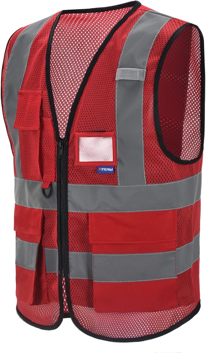 6XL 7XL 8XL red work vest with pockets Big and tall