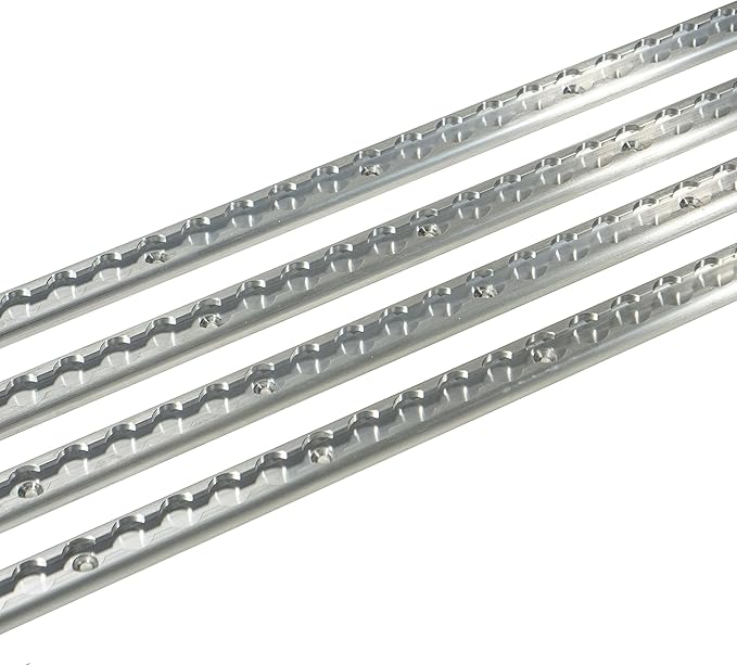 US Cargo Control L Track Tie Down System, Includes (4) USA Made 4-Foot Aluminum L-Track and (4) Silver Single Stud O-Ring Fittings, Versatile Trailer Tie Down System for Trailers and Truck Beds