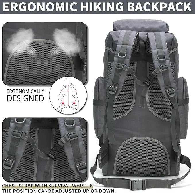 Hiking Backpack for Men 70L/100L Camping Backpack Military Rucksack Molle 3 Days Assault Pack for Climbing