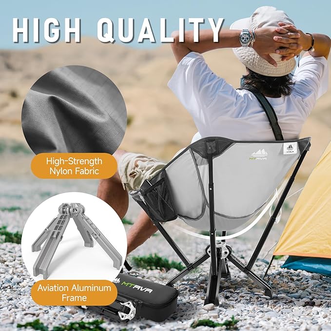 Camping Chair for Outdoor Use — Stable Folding Design, Reliable Support, Anti-Slip Feet, Portable Chair for Camping, Fishing & Beach
