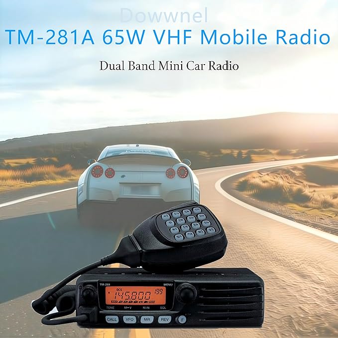 TM-281A 65W VHF Mobile Radio, 136-174MHz FM Transceiver for Car/Truck, 10-50KM Range, High Power Ham & Commercial Use, 200 Channels, PL-259 Antenna Connector