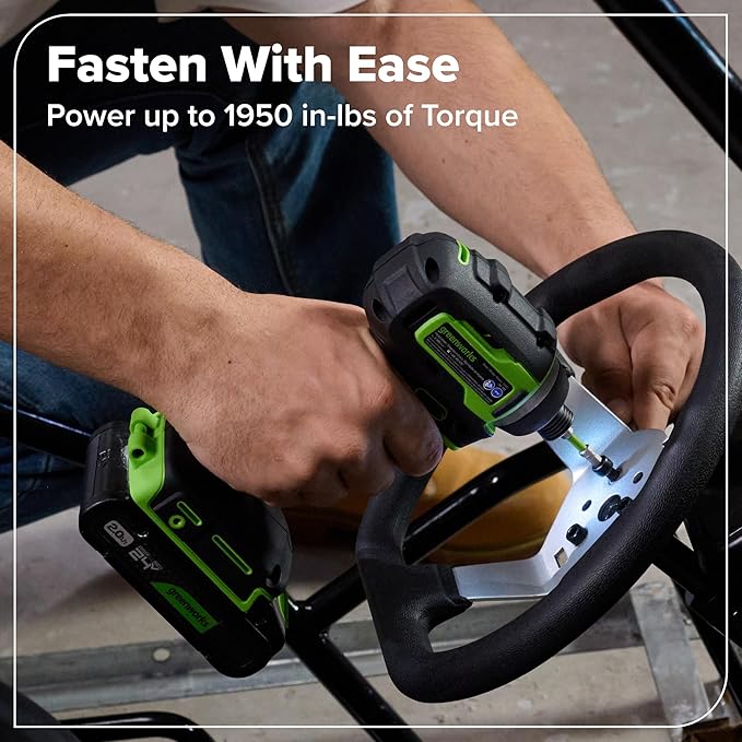 GREENWORKS 24V (8-TOOL) Combo (Drill, Impact Driver, Circular Saw, Reciprocating Saw, Jigsaw, Multi-Tool, Sander, Flashlight), 4.0Ah + (2) 2.0Ah (Power Bank) Batteries, (2) Cables, 65W Rapid Charger